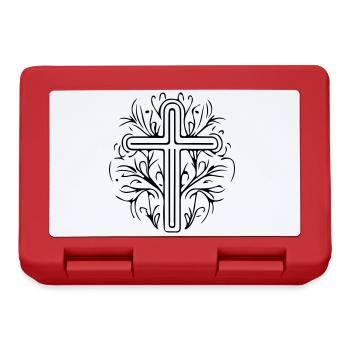Kreuz Symbol - Brotdose - Rot - Vorne