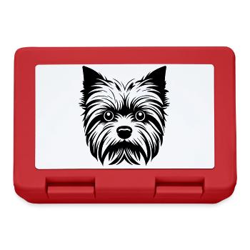 Yorkshire Terrier Dog Head - Lunchbox - red - Front