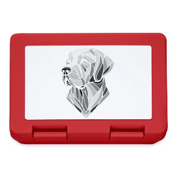 Labrador head, retriever, geometric art, polygon - Lunchbox - red - Front
