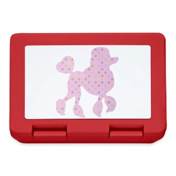 Poodle Dots Pink Dogs Fan Points Dogs Love Heart - Lunchbox - red - Front