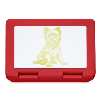 Yorkshire Terrier Dog Silhouette - Lunchbox - red - Front