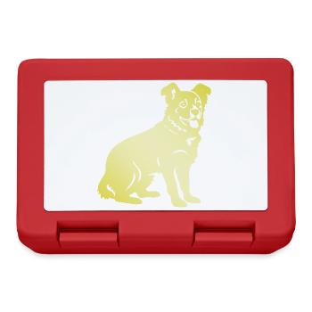 Silhouette de chien corgi - Boîte à goûter - rouge - Devant