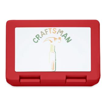 Craftsman Logo mit Hammer Werkzeug im Retro Stil - Brotdose - Rot - Vorne