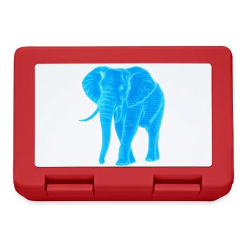 Neon Elephant Line Art - Lunchbox - red - Front