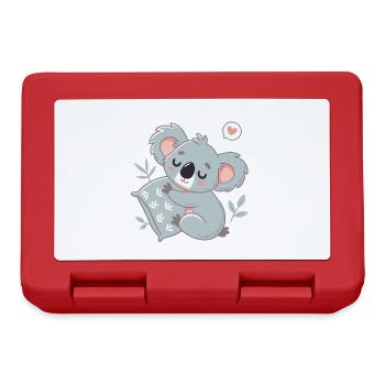 Koala Sweet Reading and Hugging - Lunchbox - red - Front