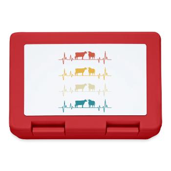 Retro Cows Herzschlag-Kuh-Geschenk - Brotdose - Rot - Vorne