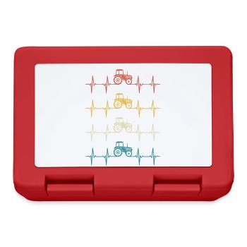 Retro Tractor Heartbeat Farmer - Lunchbox - red - Front