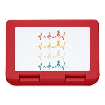 Football Retro Heartbeat footballer - Boîte à goûter - rouge - Devant