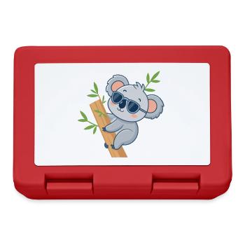 Koala auf Casual Bambus - Brotdose - Rot - Vorne