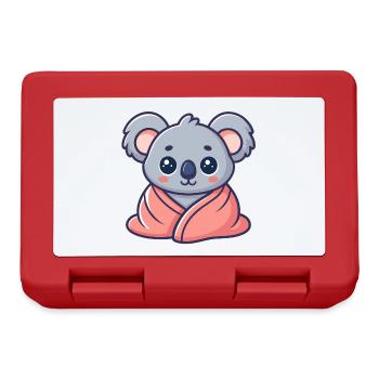 Kawaii Koala Wrapped in Pink Sheet - Lunchbox - red - Front