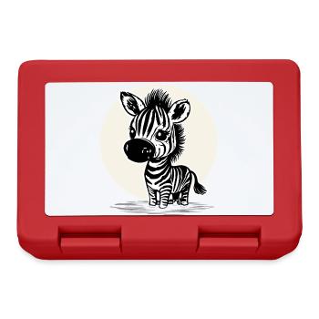 Süßes Zebra – Niedliches Tiermotiv - Brotdose - Rot - Vorne