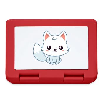 Kawaii White Pastel Fox - Lunchbox - red - Front