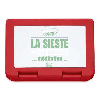 La sieste est une forme de méditation – humour - Boîte à goûter - rouge - Devant
