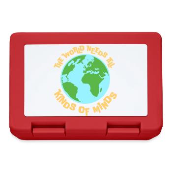 The World Needs All Kinds Of Minds Inspirierend - Brotdose - Rot - Vorne