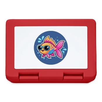 Poisson lunettes soleil vif - Boîte à goûter - rouge - Devant