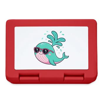 Baleine et Lunettes - Boîte à goûter - rouge - Devant