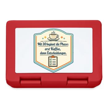 Kaffee zuerst, Entscheidungen danach - Brotdose - Rot - Vorne