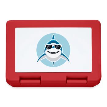 Cool Shark in Sunglasses - Lunchbox - red - Front