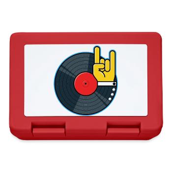 Vinyl Album with Finger Horns Hand - Lunchbox - red - Front