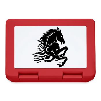 Cheval de feu (noir) - Boîte à goûter - rouge - Devant