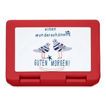 Guten Morgen mit Möwen - Brotdose - Rot - Vorne