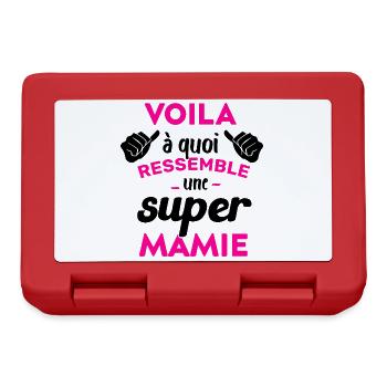 Super Mamie Cadeau Humour Personnalisé - Boîte à goûter - rouge - Devant