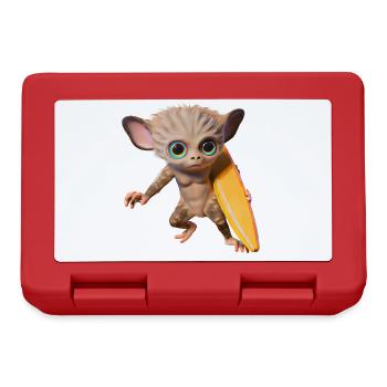 Surfbrett tragender Tarsier - Brotdose - Rot - Vorne
