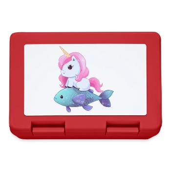 La licorne monte sur le poisson - Boîte à goûter - rouge - Devant