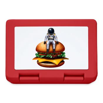 Weltraum Astronaut Cheeseburger - Brotdose - Rot - Vorne