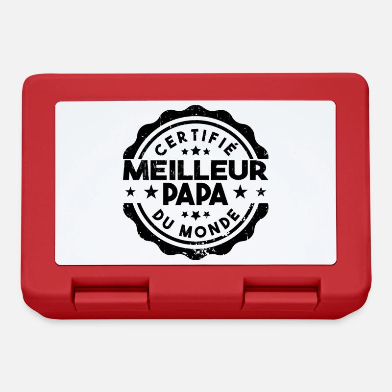 Certifié Meilleur Papa - Boîte à goûter - rouge