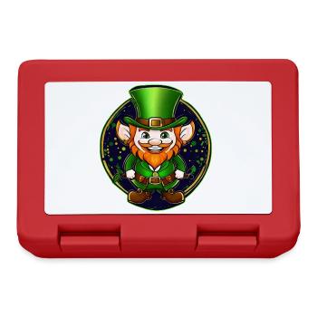 Saint Patricks Day Irish Kobold Leprechaun Wichtel - Brotdose - Rot - Vorne