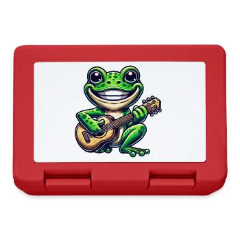 Grenouille mignonne avec guitare - Boîte à goûter - rouge - Devant