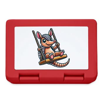 Funny Armadillo Swing Cartoon Playground - Lunchbox - red - Front