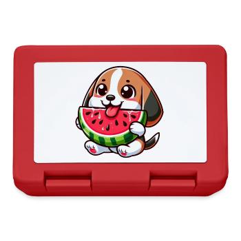 Süßer Beagle Wassermelone Sommerfreude Lachen Fruc - Brotdose - Rot - Vorne