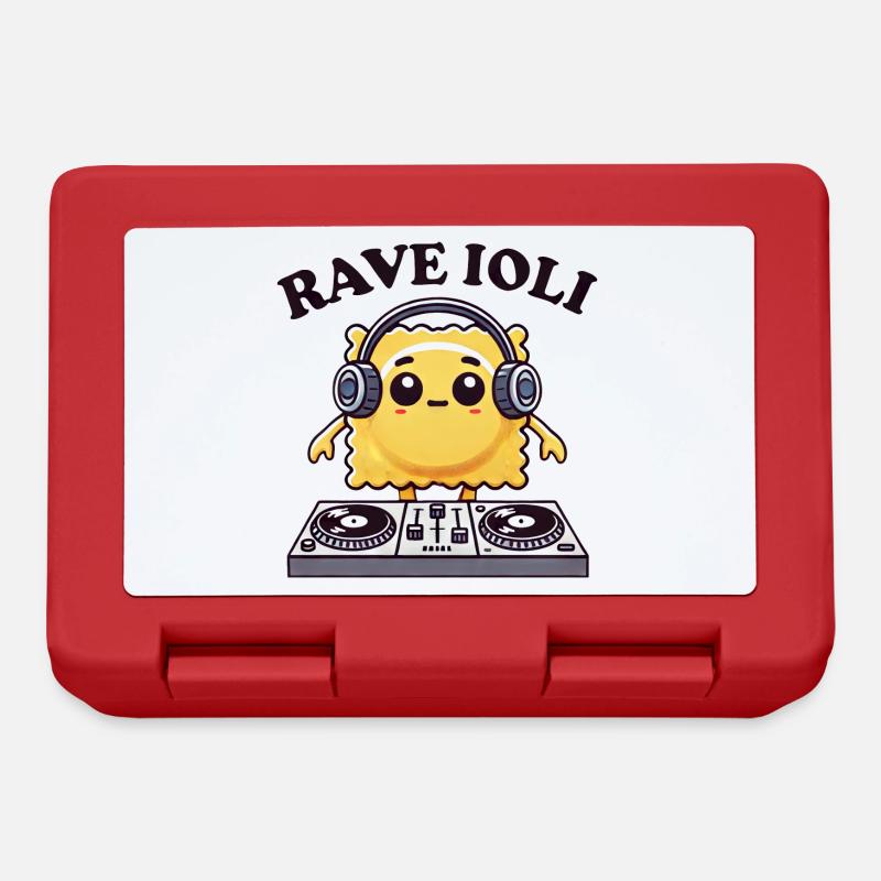 Ravioli Techno Musicien DJ Rave Dancing Disco - Boîte à goûter - rouge