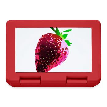 Strawberry, red strawberry, pop art, abstract, red - Lunchbox - red - Front