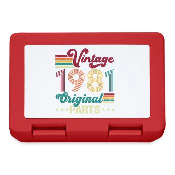 Vintage 1981 Original, Cadeau D'anniversaire - Boîte à goûter - rouge - Devant