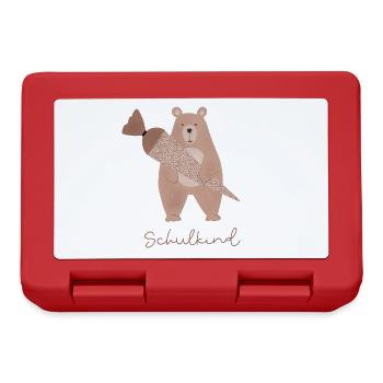 SCHULKIND - Einschulung, Schultüte, 1. Klasse, Bär - Brotdose - Rot - Vorne