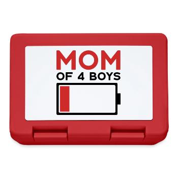 MOM OF 4 BOYS - Lunchbox - red - Front