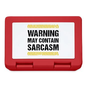 Warning May Contain Sarcasm Sarkasmus Humor Fun - Brotdose - Rot - Vorne