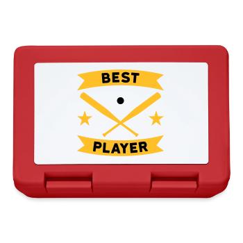 Best baseball player (Banner, Baseballschläger) - Brotdose - Rot - Vorne