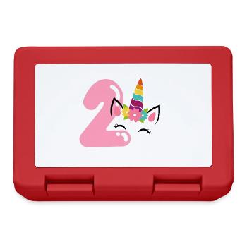 2nd birthday unicorn - Lunchbox - red - Front