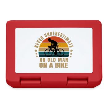 nie einen alten Mann auf dem Fahrrad unterschätzen - Brotdose - Rot - Vorne