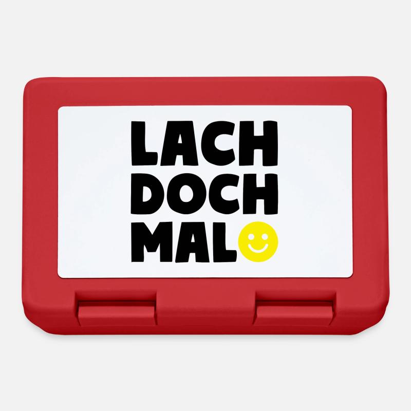 LACH DOCH MAL Smiley Motto - Brotdose - Rot