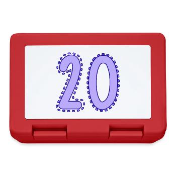 20. 20 ANS. 20e ANNIVERSAIRE. ANNIVERSAIRE 20 ANS. - Boîte à goûter - rouge - Devant