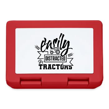 Slightly Distracted From Tractors Trecker Tractor - Lunchbox - red - Front