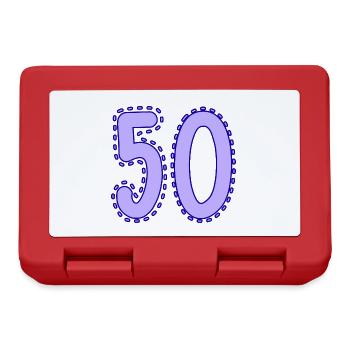50. 50 ANS. 50e ANNIVERSAIRE. ANNIVERSAIRE 50 ANS. - Boîte à goûter - rouge - Devant