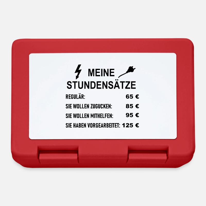 Stundensätze Elektriker - Brotdose - Rot