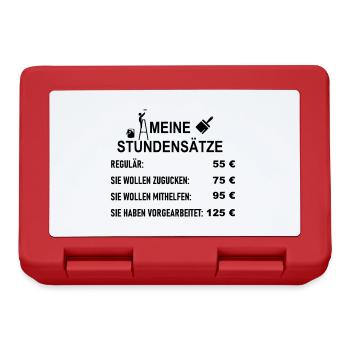 Stundensätze Maler und Verputzer - Brotdose - Rot - Vorne