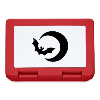 Fledermaus & Mond / bat & moon / Nachthimmel night - Brotdose - Rot - Vorne